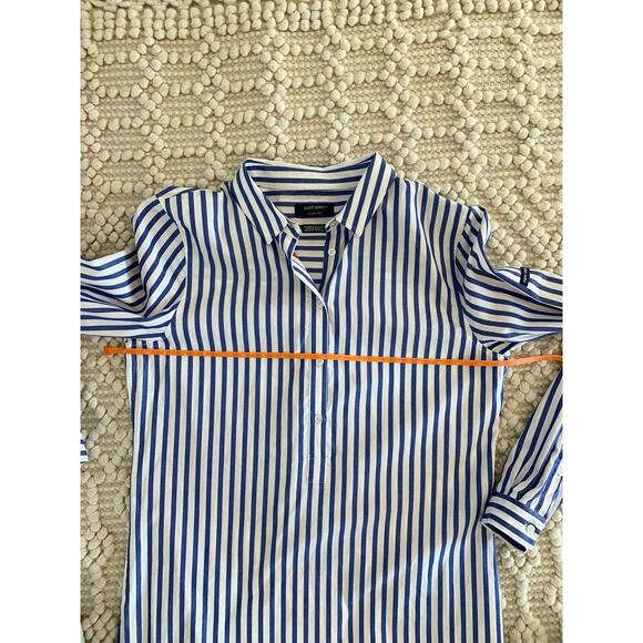 Saint James Benedicte Blue Striped Shirt Dress in Organic Cotton US 6 - Picture 5 of 6